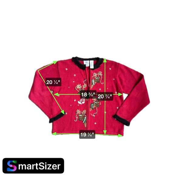 2/$18 SALE! Tiara Girls Holiday Reindeer Cardigan Sweater 12 Embroidered Beaded - Picture 2 of 7